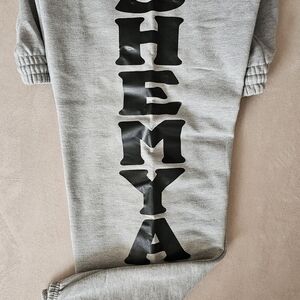 Shemya Island Gray Joggers with Black Lettering
